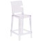Emma and Oliver Ghost Counter Stool in Transparent Crystal with Square Back